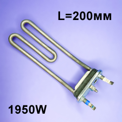 Тэн на стиральную машину Ardo, гнутый, 1950W, 200 мм (с местом под датчик) Thermowatt, Италия